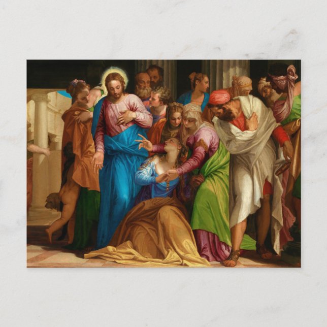 Cartão Postal Conversão de Mary Magdalene por Paolo Veronese (Frente)