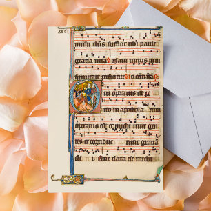 Cartão Postal Conversão de São Paulo Manuscrito Medieval