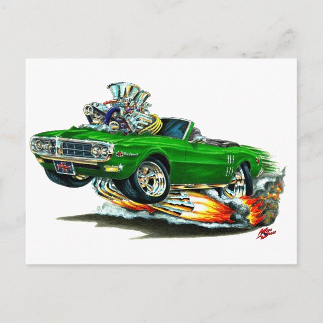 Cartão Postal Conversível Firebird Verde 1967-68 (Frente)