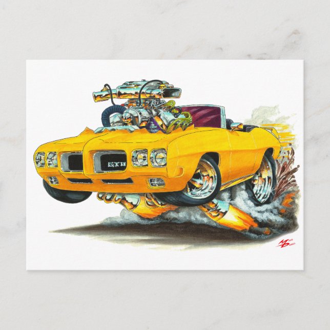 Cartão Postal Conversível Laranja GTO 1970 (Frente)