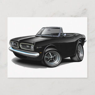 Cartão Postal Convertible 1967-69 preto do Barracuda