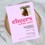 Cartão Postal Convite, Retro Roxo e Rosa, aniversário de 40 anos<br><div class="desc">Um estilo simples e moderno inspirando-se em legal letras retrorreflectoras e no minimalismo do século médio. Púrpura de Pastel com letras rosa brilhantes,  "aplaude até quarenta anos". Personalize-o com uma foto do convidado de honra.</div>