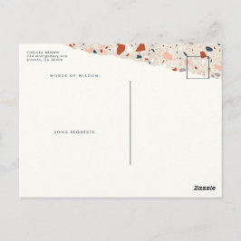 Cartão Postal Convocação de Casamento Terrazzo Slab RSVP