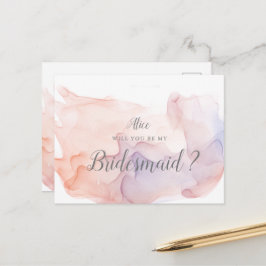 Cartão Postal Convocação Transparente de Seda Moderna de Bridesm