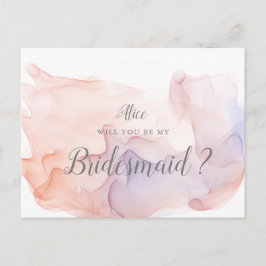 Cartão Postal Convocação Transparente de Seda Moderna de Bridesm