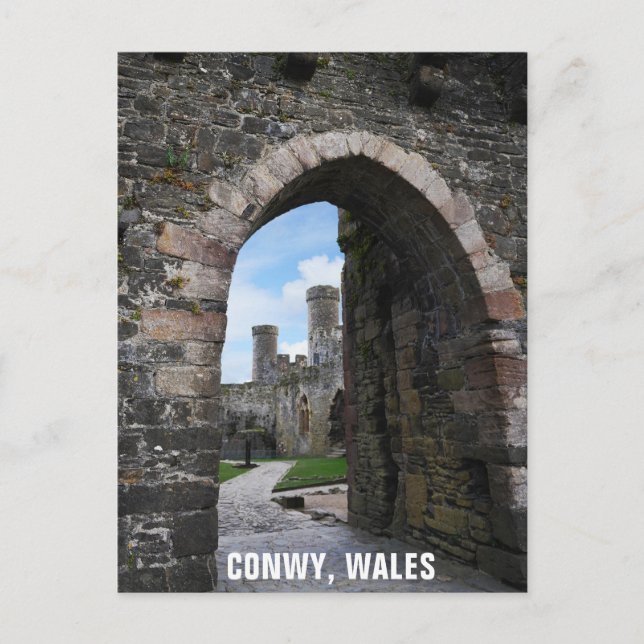 Cartão Postal Conwy Wales Welsh Castle Viagem (Frente)