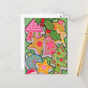 Cartão Postal cookie de natais vintages retrô