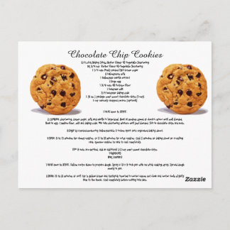 Cartão Postal Cookies Chip de Chocolate Recebem Cook Kitchen Swe