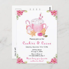 Cartão Postal Cookies de Natal e Cacau a Rosa