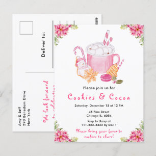 Cartão Postal Cookies de Natal e Cacau a Rosa