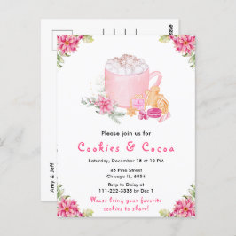 Cartão Postal Cookies de Natal e Cacau a Rosa