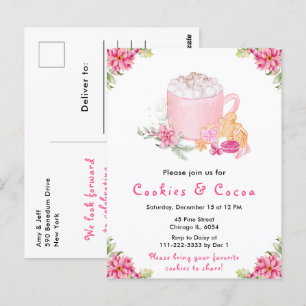 Cartão Postal Cookies de Natal e Cacau a Rosa