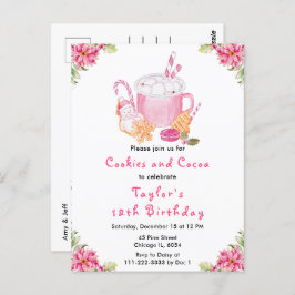 Cartão Postal Cookies de Natal e Festa de aniversário de cacau c