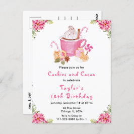 Cartão Postal Cookies de Natal e Festa de aniversário de cacau c