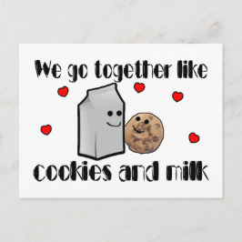 Cartão Postal Cookies & Milk Love