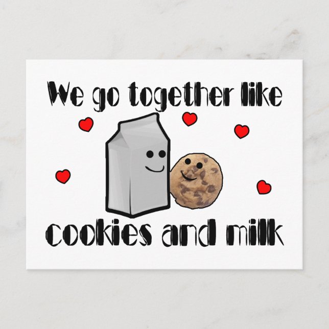 Cartão Postal Cookies & Milk Love (Frente)