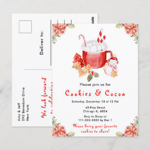 Cartão Postal Cookies Natal Feriados e Cacau Vermelho
