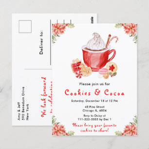 Cartão Postal Cookies Natal Feriados e Cacau Vermelho