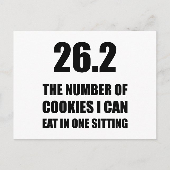 Cartão Postal Cookies Que Posso Comer Maratona (Frente)