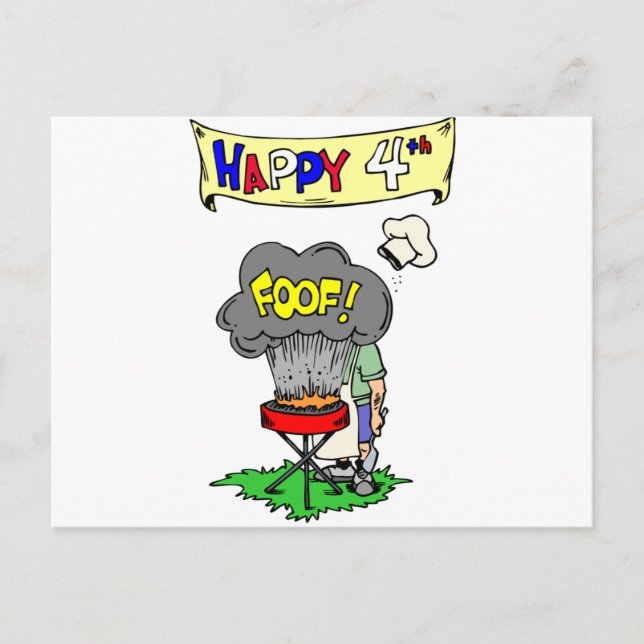 Cartão Postal Cookout de 4 de julho (Frente)