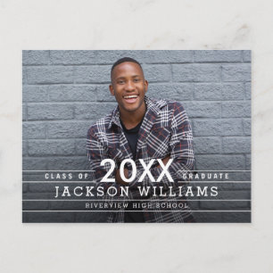 Cartão Postal Cool Grids Graduation Announcement Postcard