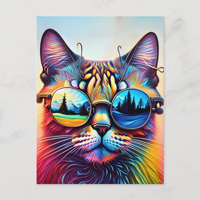 Cartão Postal Cool Sunglass Cat # 1 Poster (Frente)