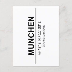 Cartão Postal Coordenadas de Munchen