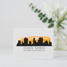 Cartão Postal Coordenadas do Mapa da Cidade de Atlanta