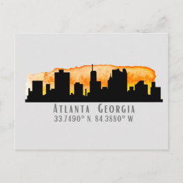 Cartão Postal Coordenadas do Mapa da Cidade de Atlanta