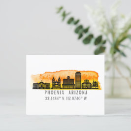 Cartão Postal Coordenadas do Mapa Skyline Phoenix