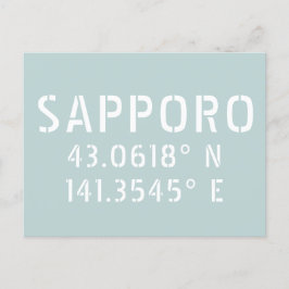 Cartão Postal Coordenadas Sapporo Latitude & Longitude