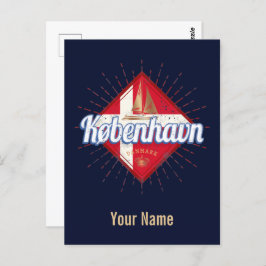 Cartão Postal Copenhaga Capital Dinamarca - Navio retrô à vela