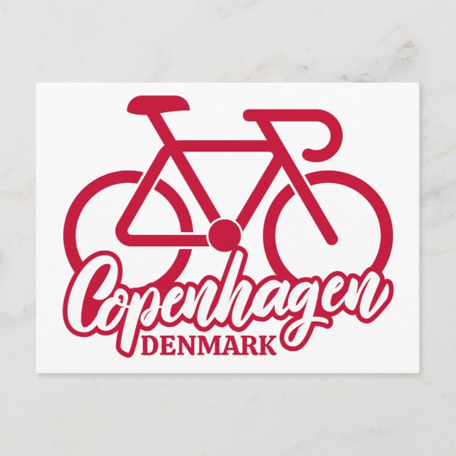 Cartão Postal Copenhagen Denmark Cycling (Frente)
