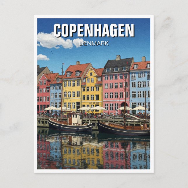 Cartão Postal Copenhagen Denmark Viagem (Frente)
