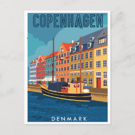 Cartão Postal Copenhagen Denmark Viagem Vintage city europe