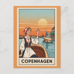 Cartão Postal Copenhague Antiga Viagem Dinamarca Europa