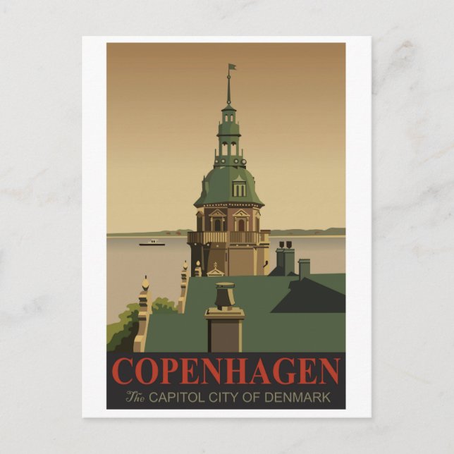 Cartão Postal Copenhague, Dinamarca (Frente)