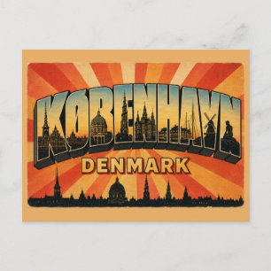 Cartão Postal Copenhague Dinamarca Porto de Nyhavn