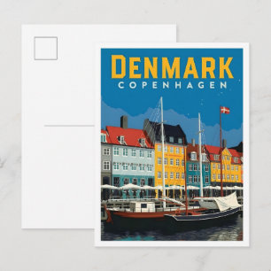 Cartão Postal Copenhague Dinamarca Viagem Vintage 
