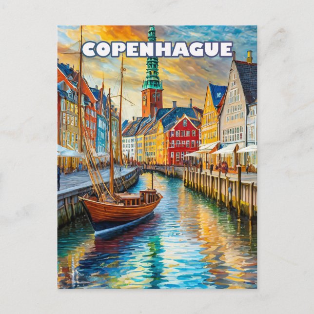 Cartão Postal Copenhague invite à la douceur de l'été (Frente)