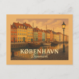 Cartão Postal Copenhague Porto de Nyhavn