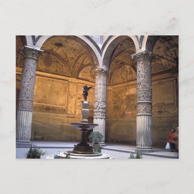 Cartão Postal Cópia de Putto com Golfinho por Andrea del (Frente)