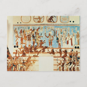 Cartão Postal Cópia de uma pintura de parede de Bonampak