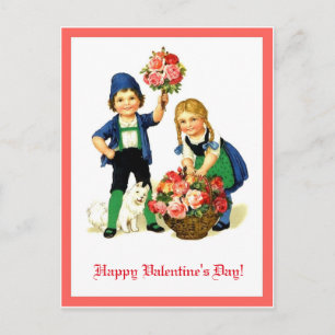 Cartão Postal Cópia Vintage de Namorados Alemães para Criança