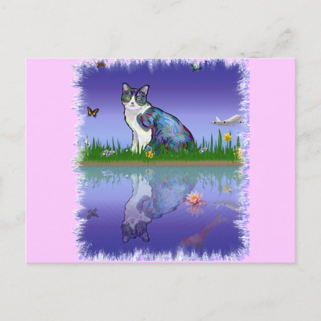 Cartão Postal Copiar Gato (Frente)