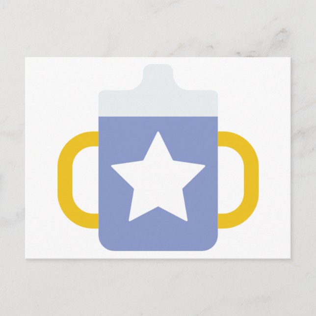 Cartão Postal copo com bico estrela azul (Frente)