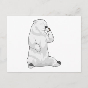 Cartão Postal Copo de café de urso polar