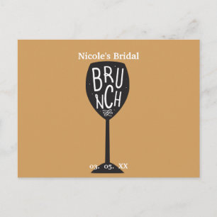 Cartão Postal Copo de Vinho BRUNCH QUALQUER COR & EVENTO Moderno