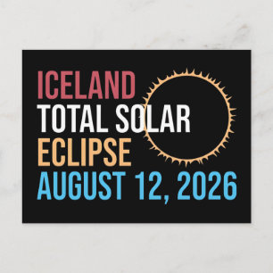Cartão Postal Copo do eclipse solar total da Islândia em 12 de a
