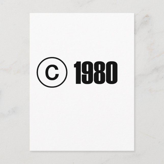 Cartão Postal Copyright 1980 (Frente)